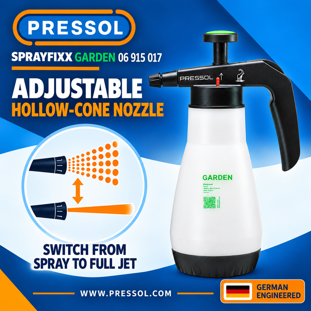 Pressol 06 915 017 SPRAYFIxx Garden Pressure Sprayer — 40.6 fl oz, Adjustable Nozzle