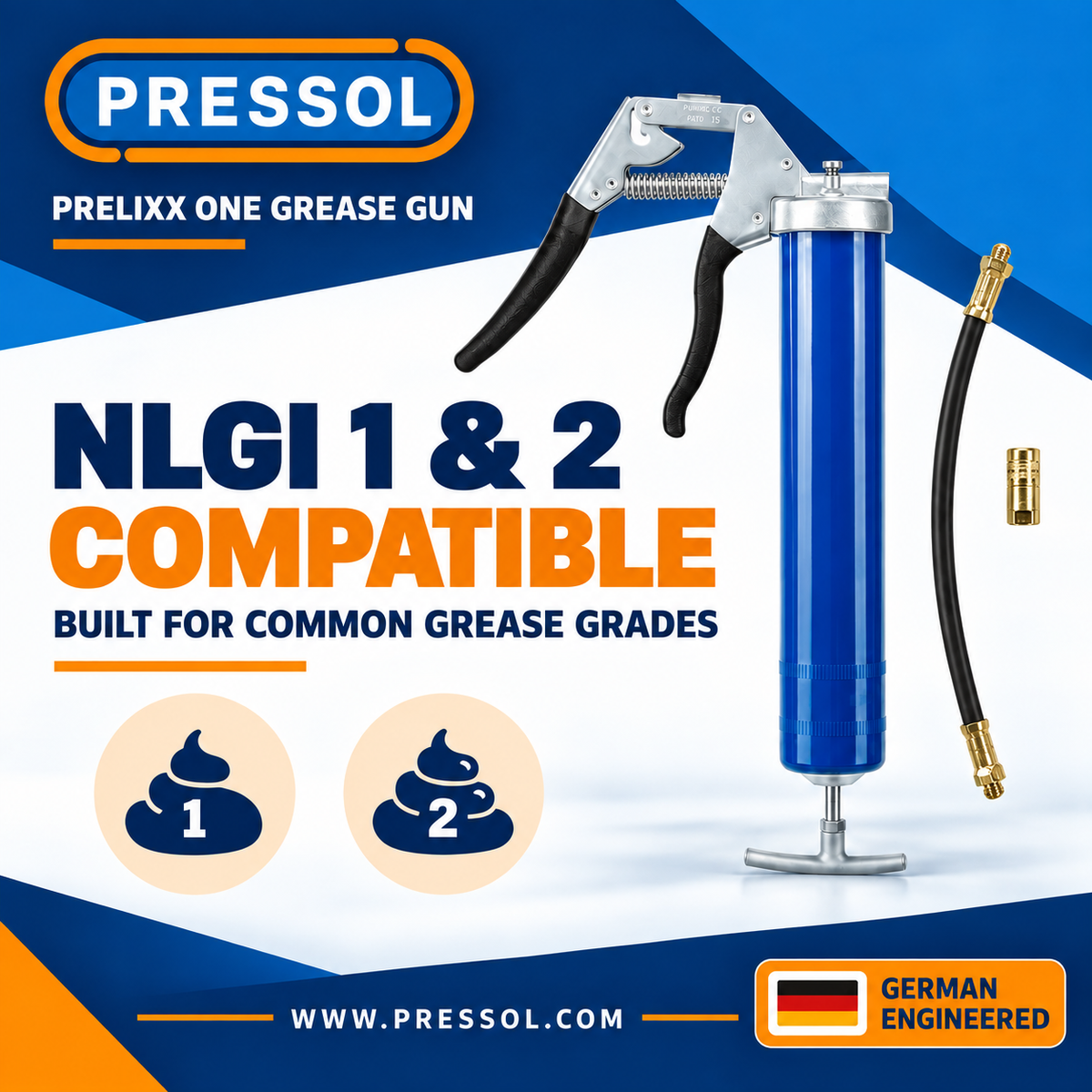 Pressol PRELIxx ONE Single-Hand Grease Gun – 14 oz., 6,000 PSI