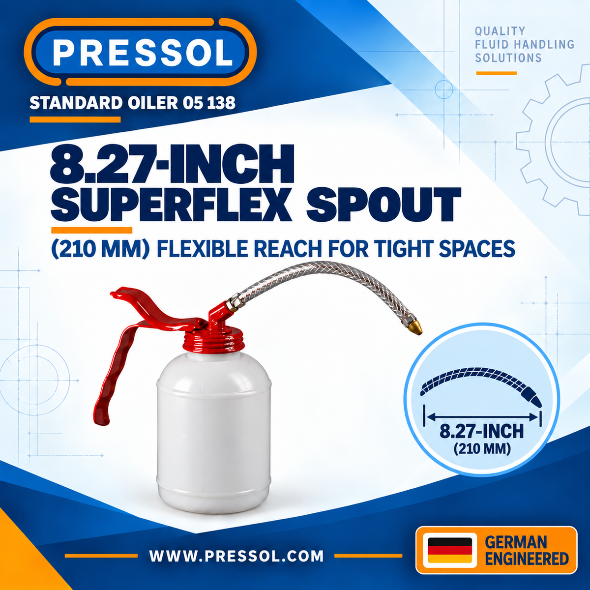 Pressol 05 138 Precision Oiler with Superflex Spout – 12 fl oz