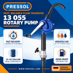 Pressol 13 055 Professional Rotary Drum Pump – 4.75 GPM, Fits 15–55 Gallon Drums