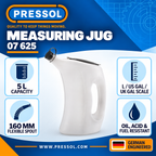 Pressol 07 625 Professional Measuring Jug with Lid & Flexible Spout – 5 Quart